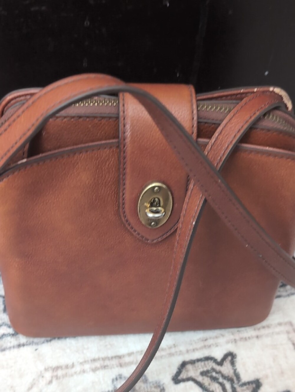 Fossil Lana Crossbody Leather Bag with Gold Accent - Picture 16 of 17